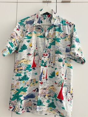 Vintage 90s Nautica Sailboat ⛵️ AOP Button Down Shirt
